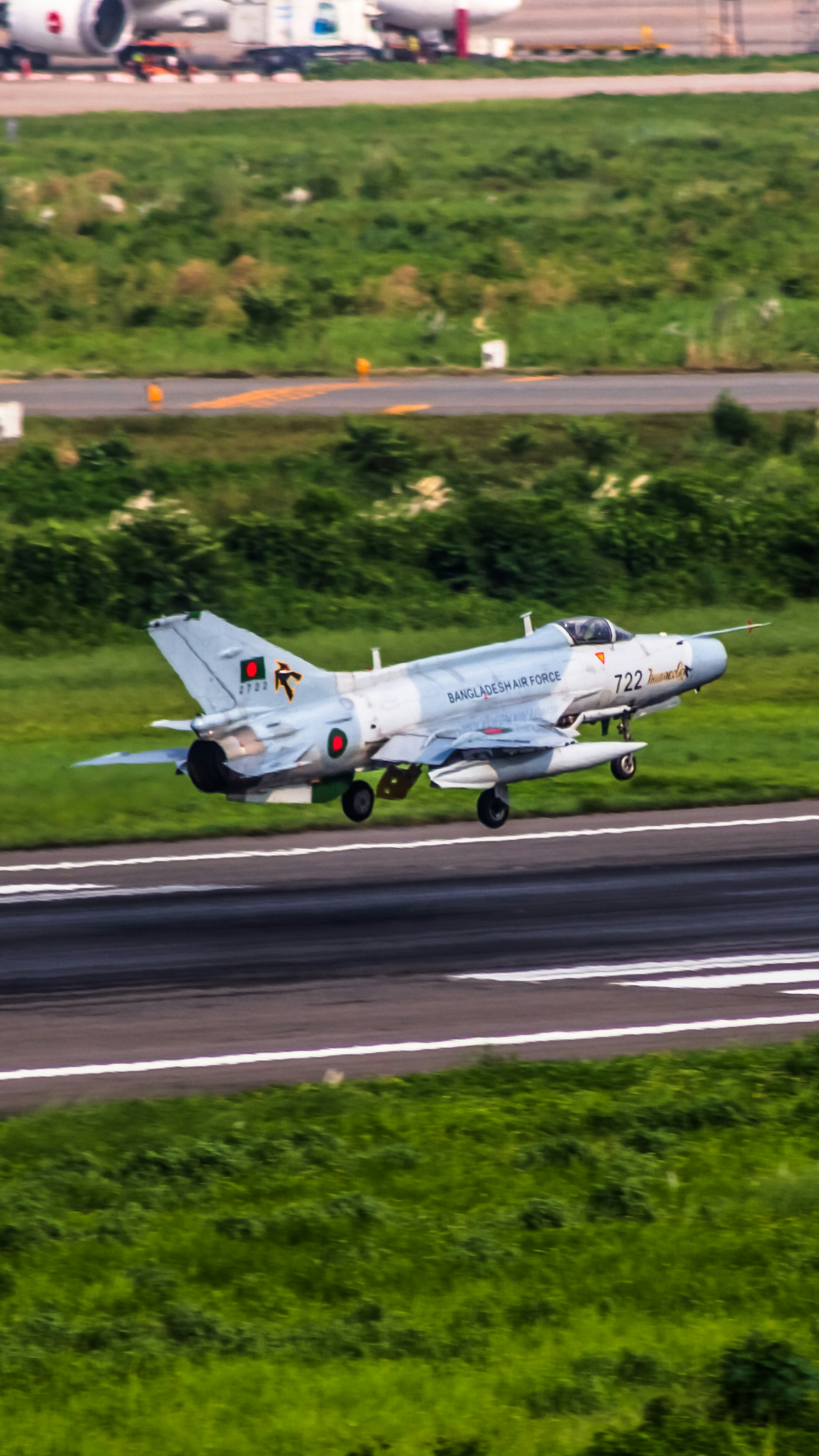 a fighter jet taking off